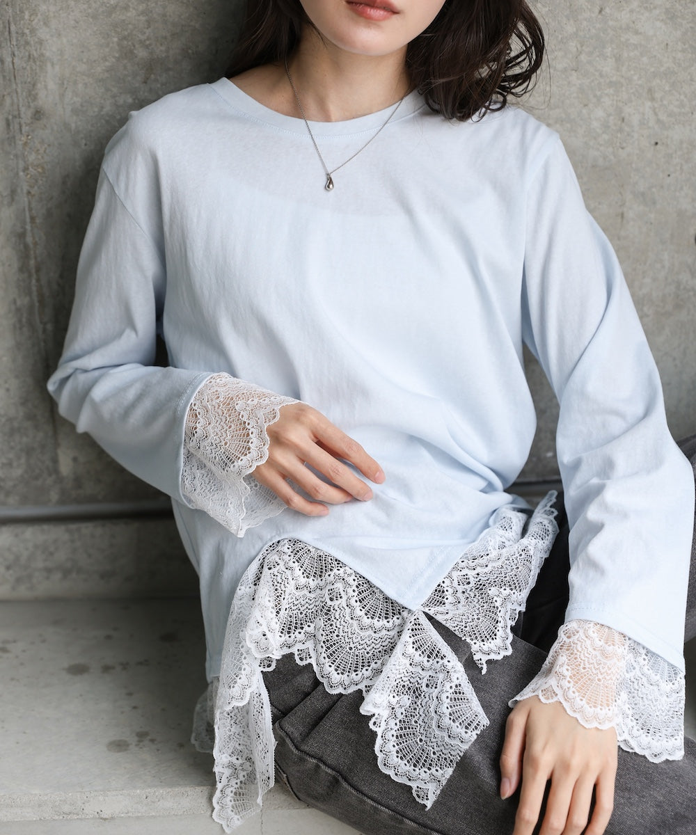 レースレイヤードロンT