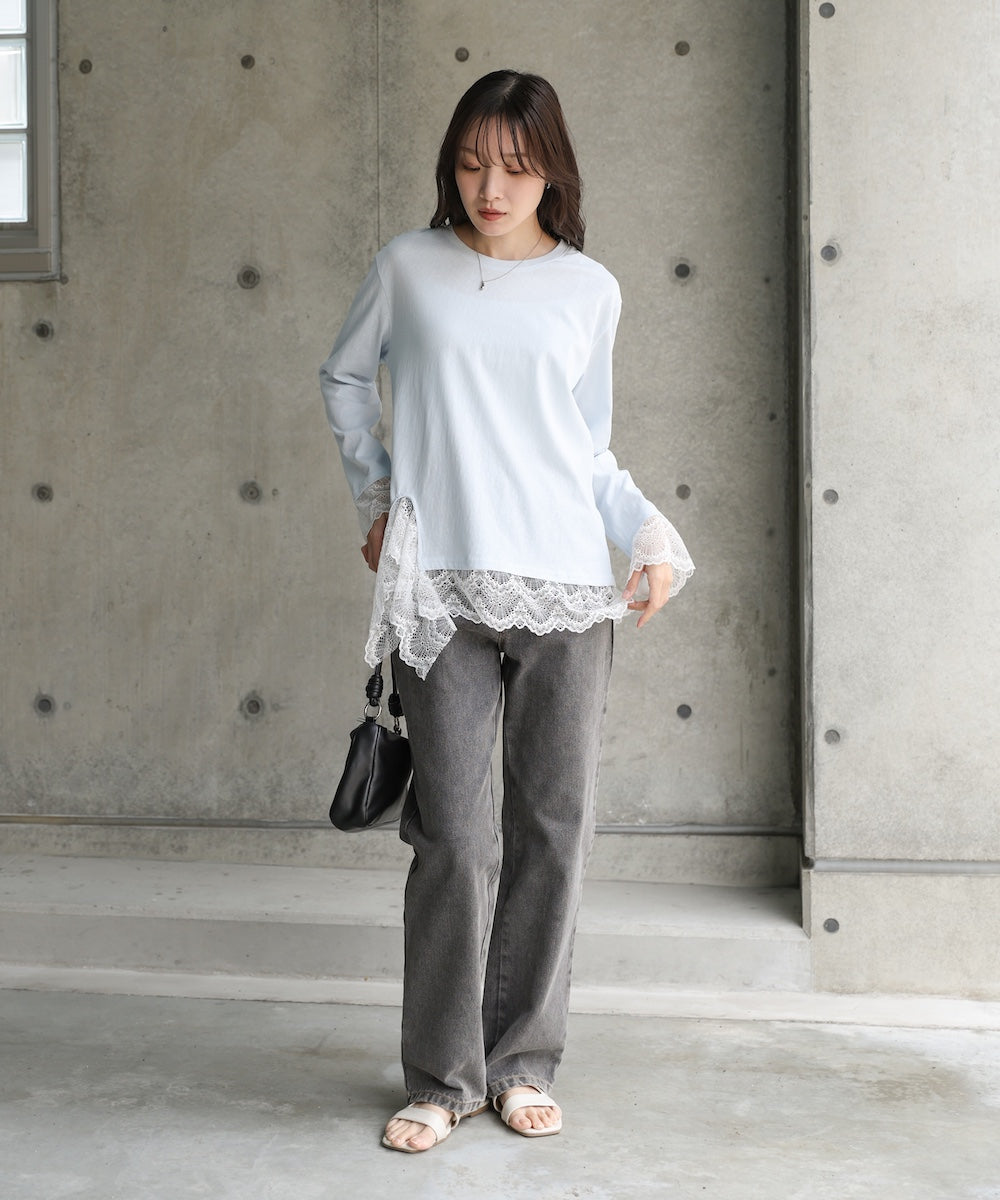 レースレイヤードロンT