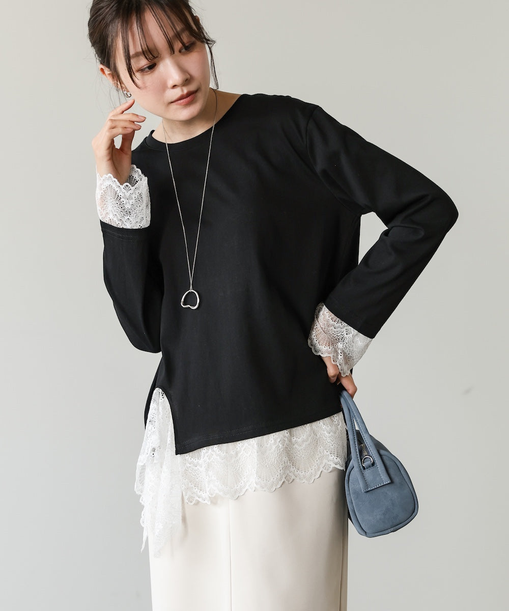 レースレイヤードロンT