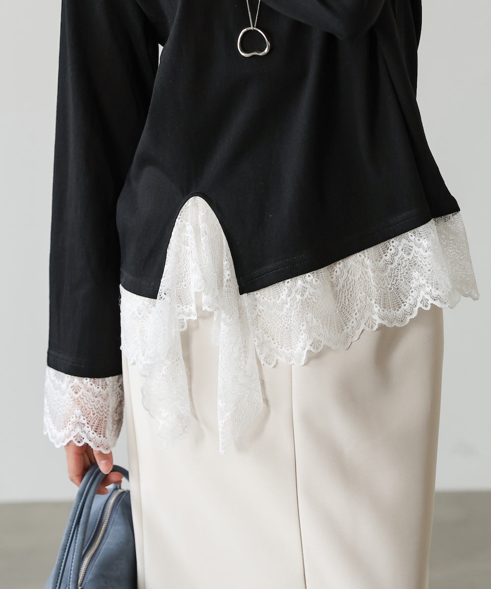 レースレイヤードロンT