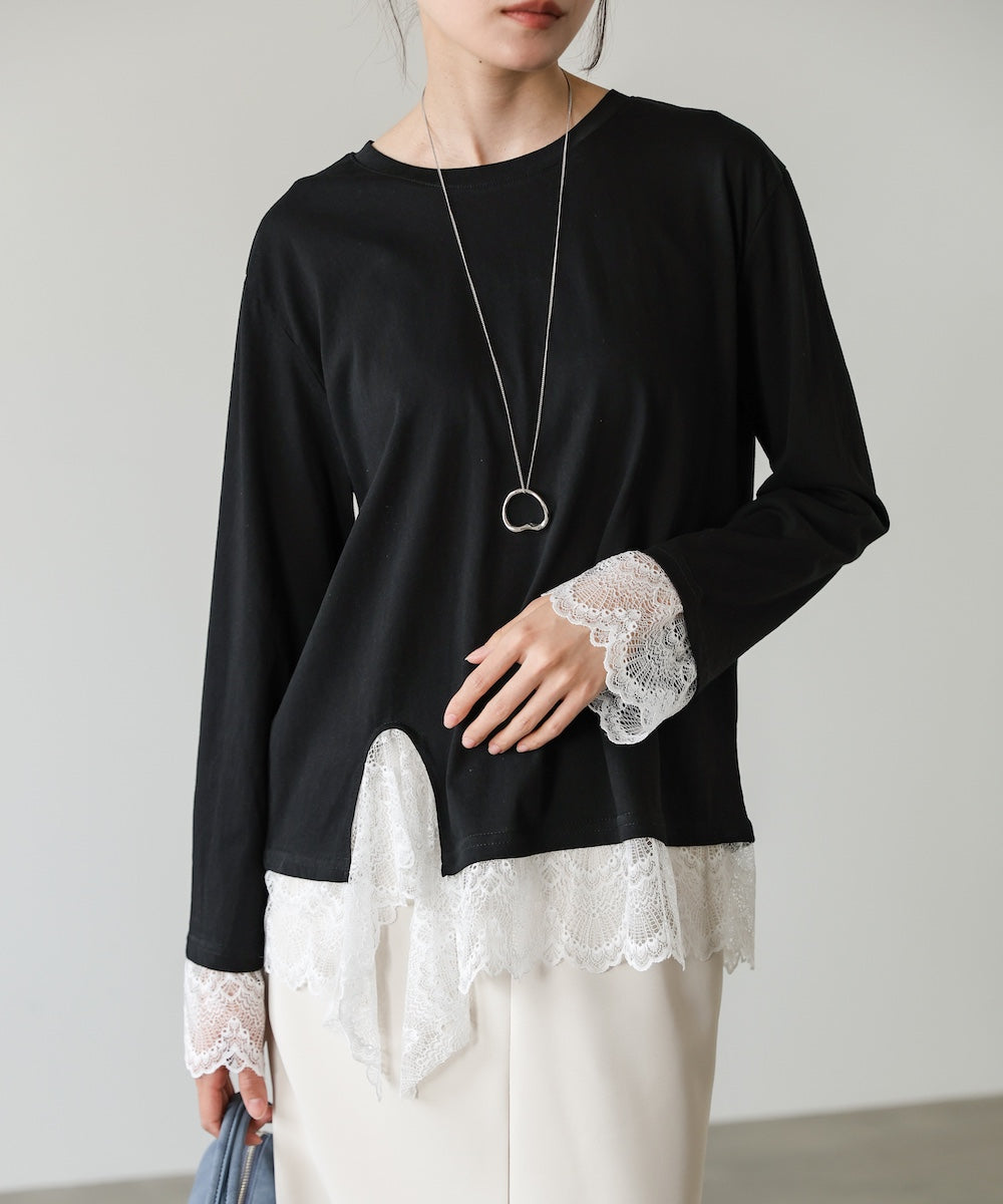 レースレイヤードロンT