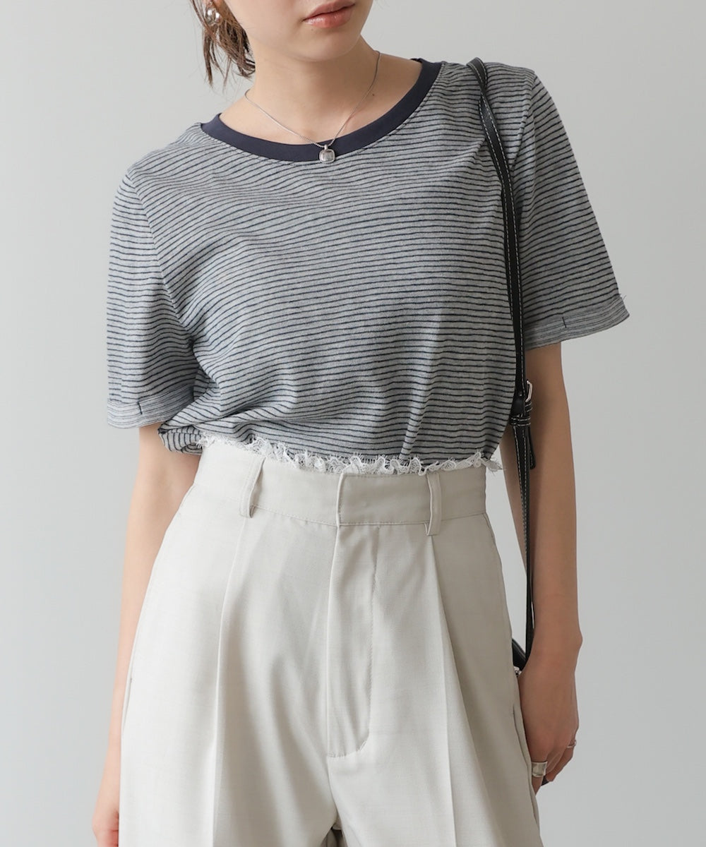 ピンボーダーTシャツ