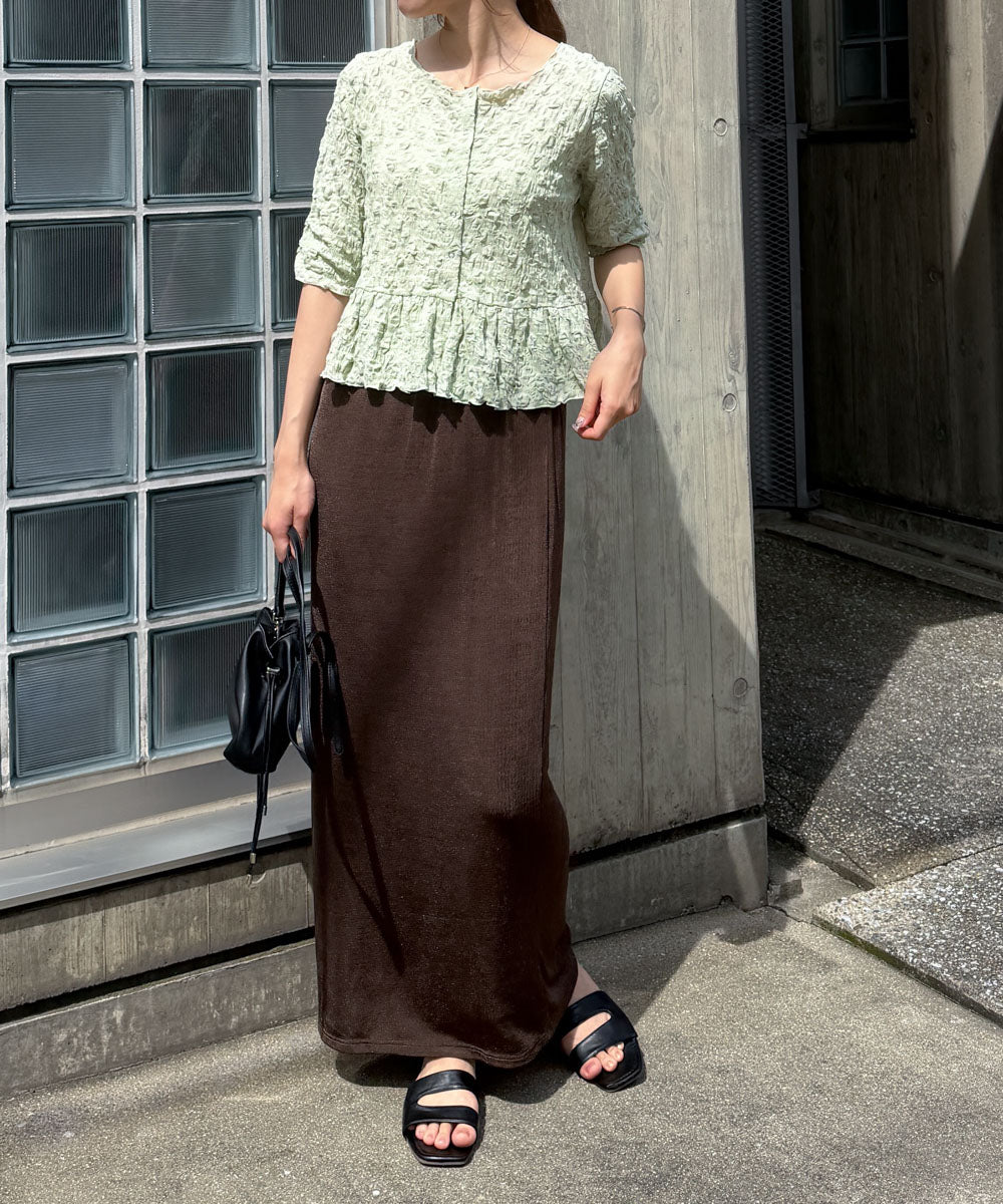 ポコポコペプラムカーディガン