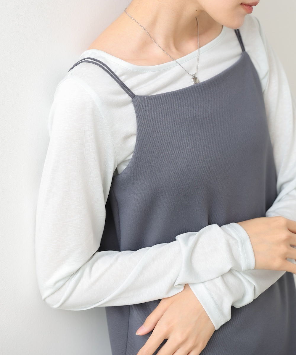 裾レース付きキャミワンピース