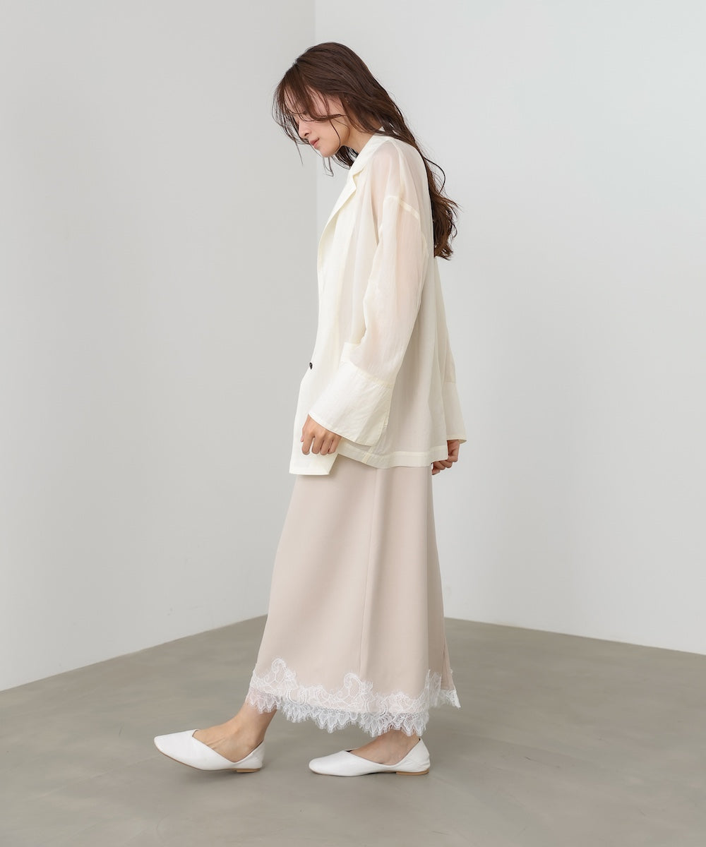 裾レース付きキャミワンピース