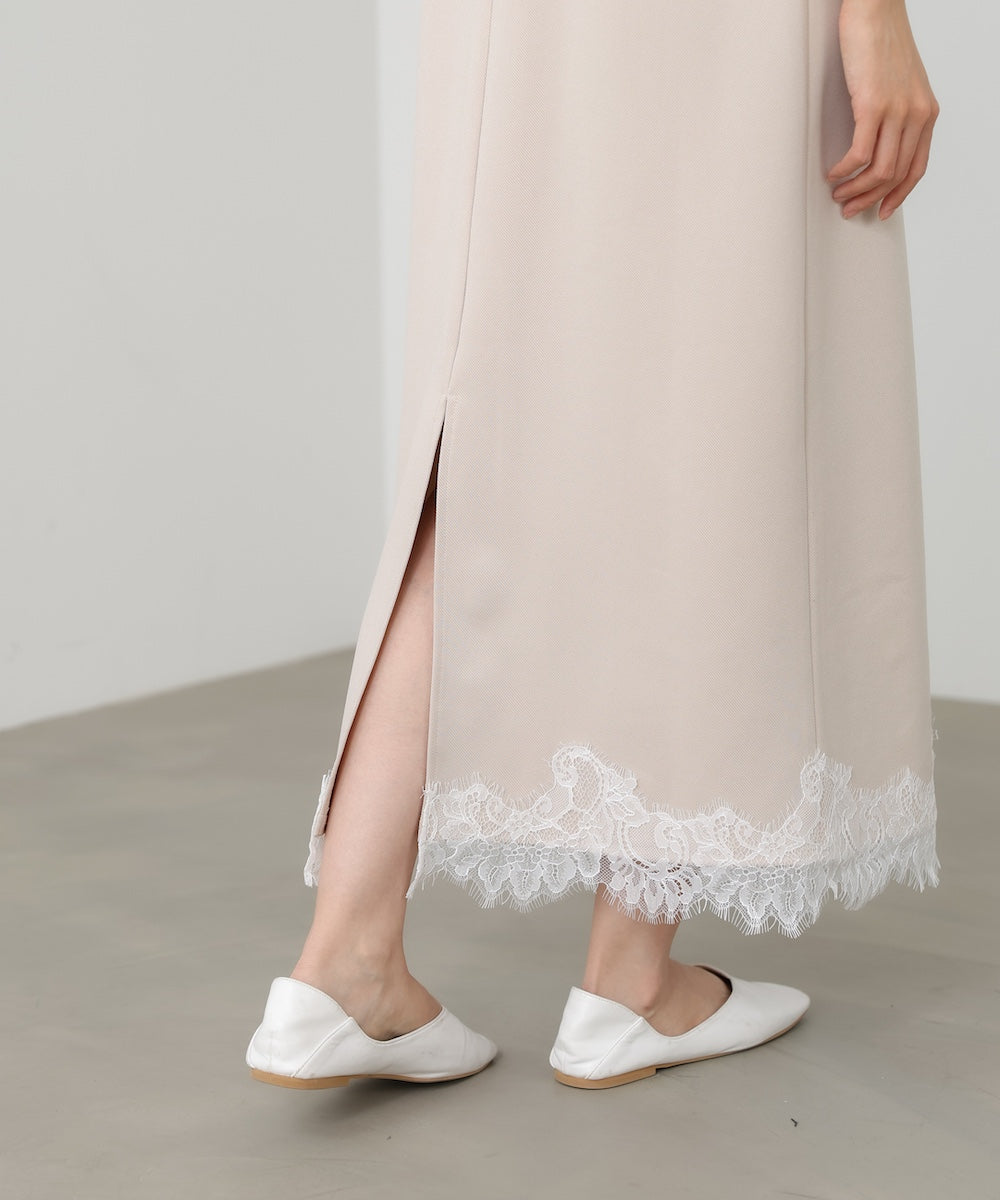 裾レース付きキャミワンピース