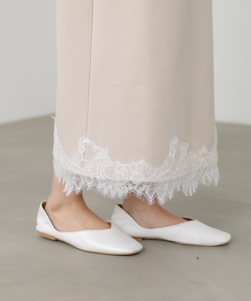 裾レース付きキャミワンピース