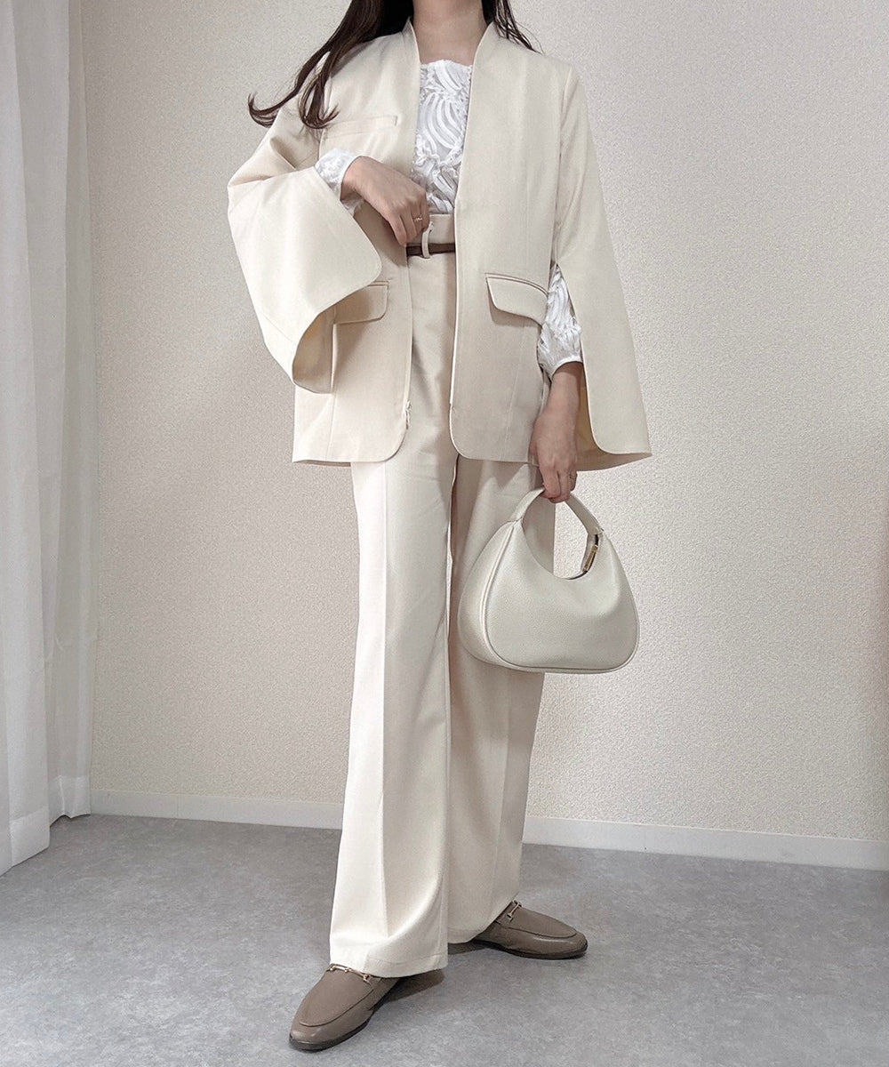 SLACKS WITH SIDE TUCK BELT