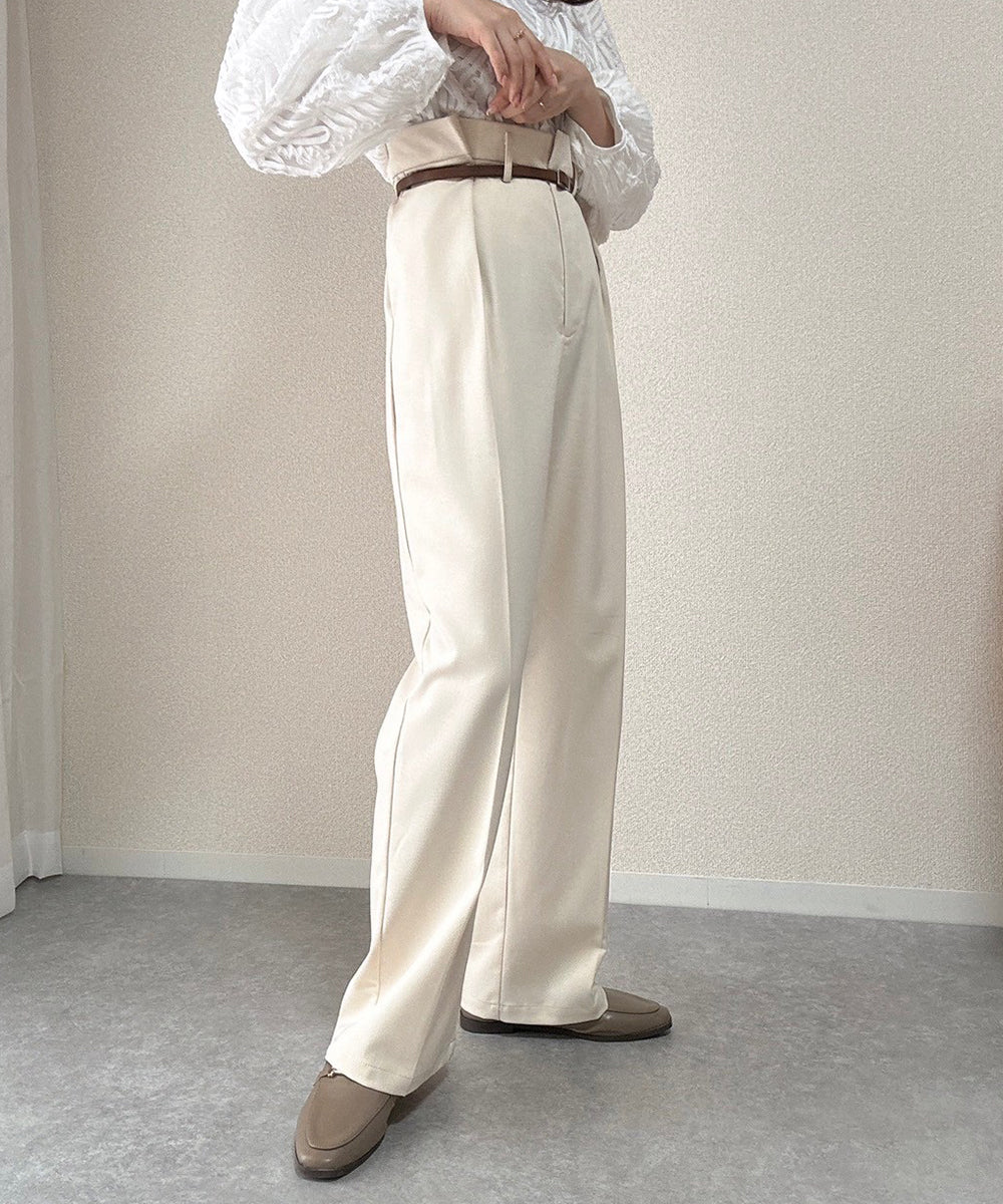 SLACKS WITH SIDE TUCK BELT