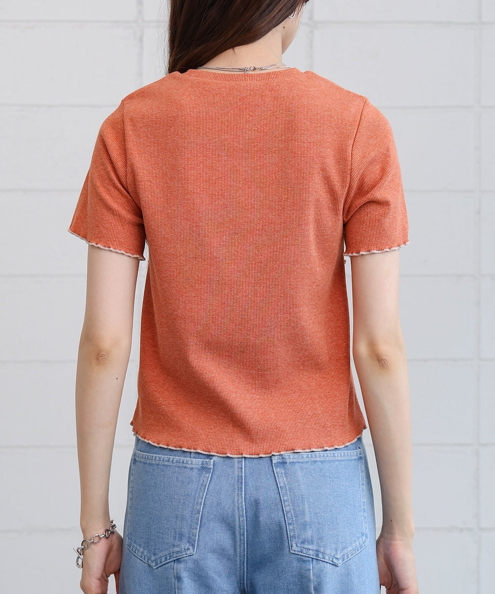 ビスチェライク配色メロウカットソー