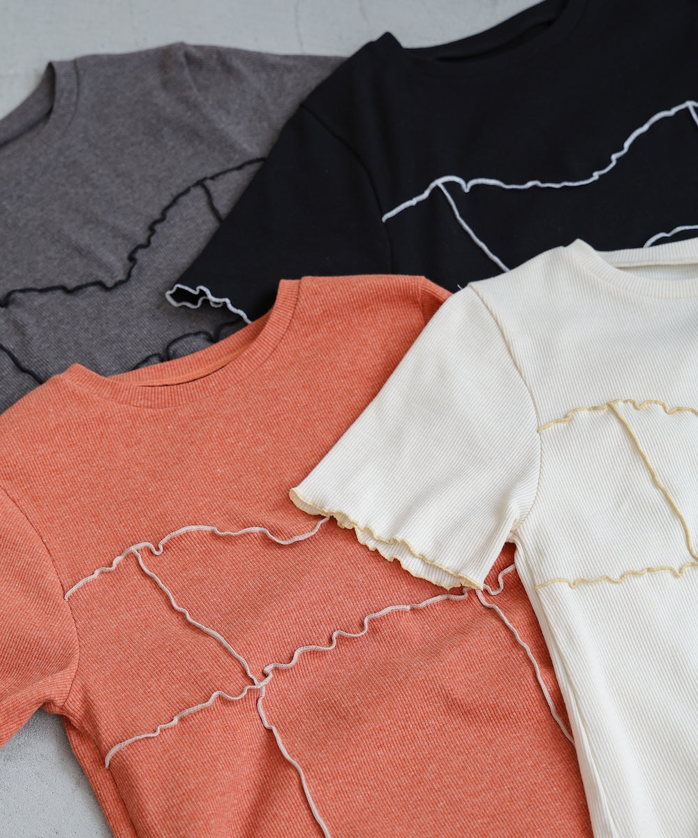 ビスチェライク配色メロウカットソー