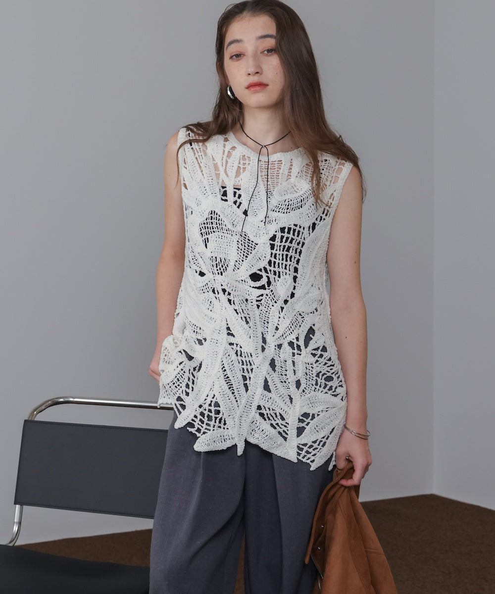 モールヤーンクロシェチュニックベスト