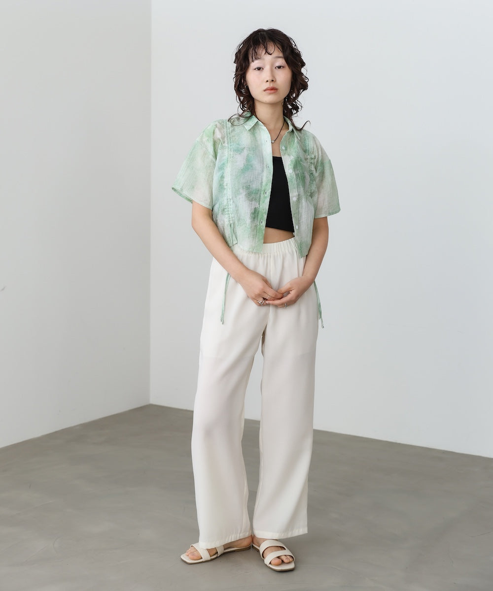 ニュアンスプリントドロストシアーシャツ