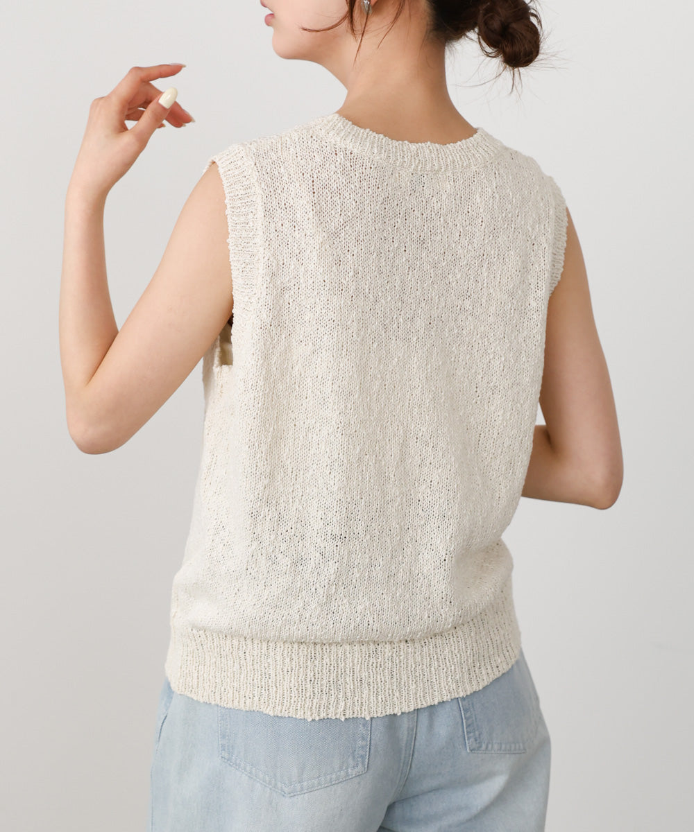 ニュアンス編みサマーニットベスト