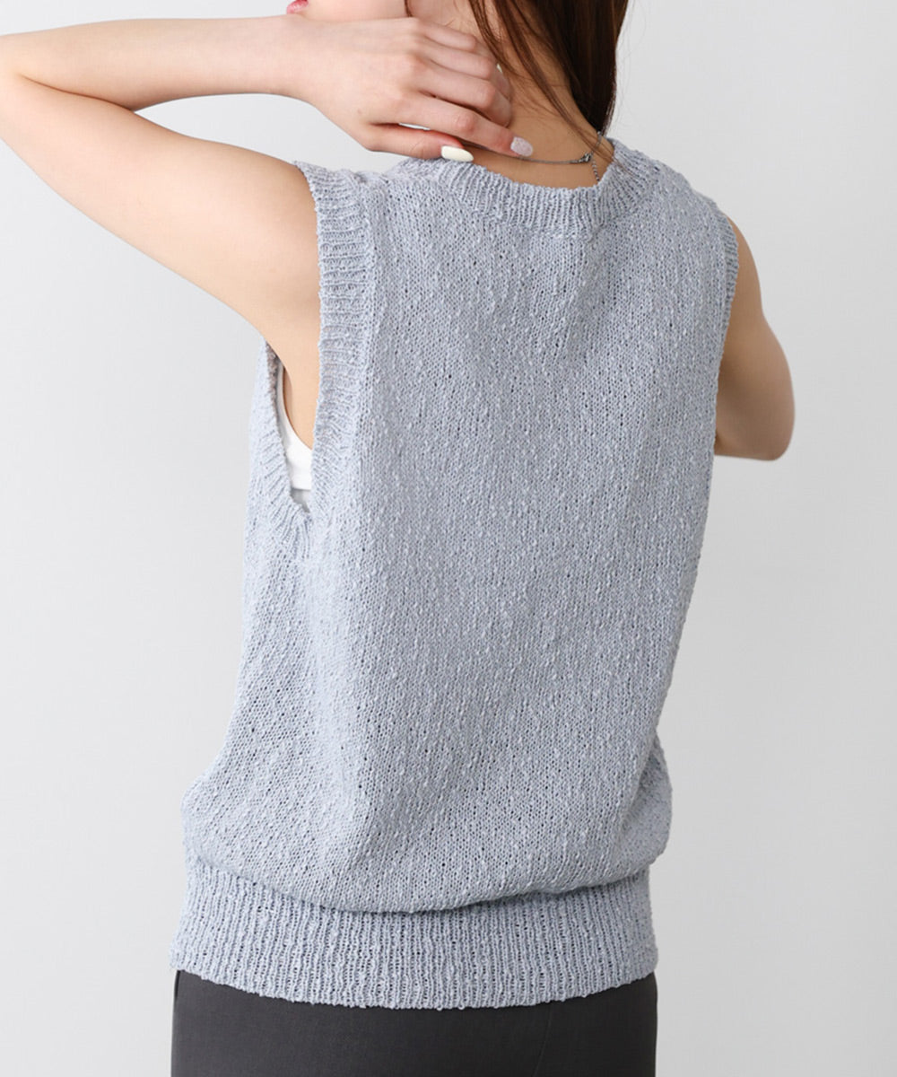 ニュアンス編みサマーニットベスト