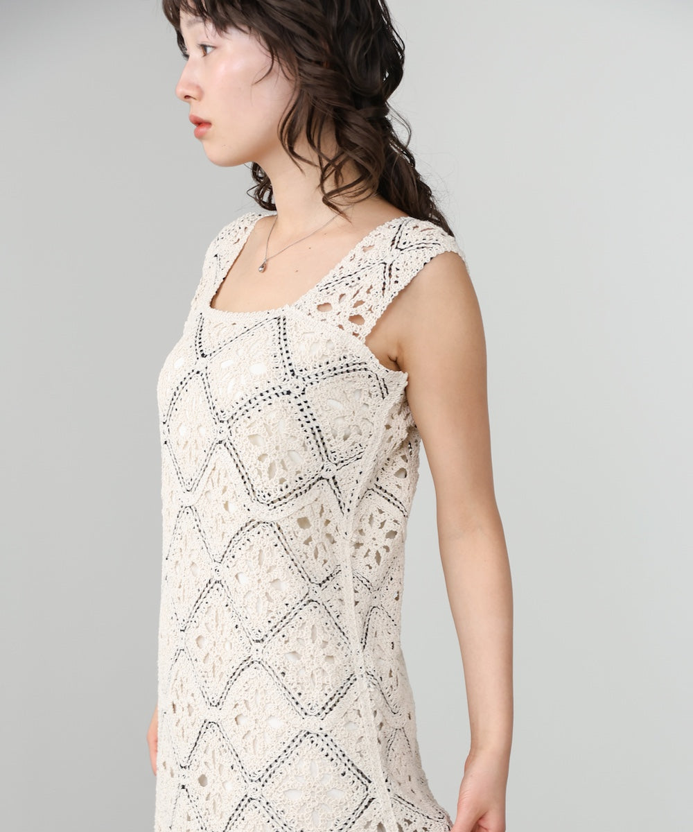 【選べるサイズ展開】ロムバスクロシェロングワンピース