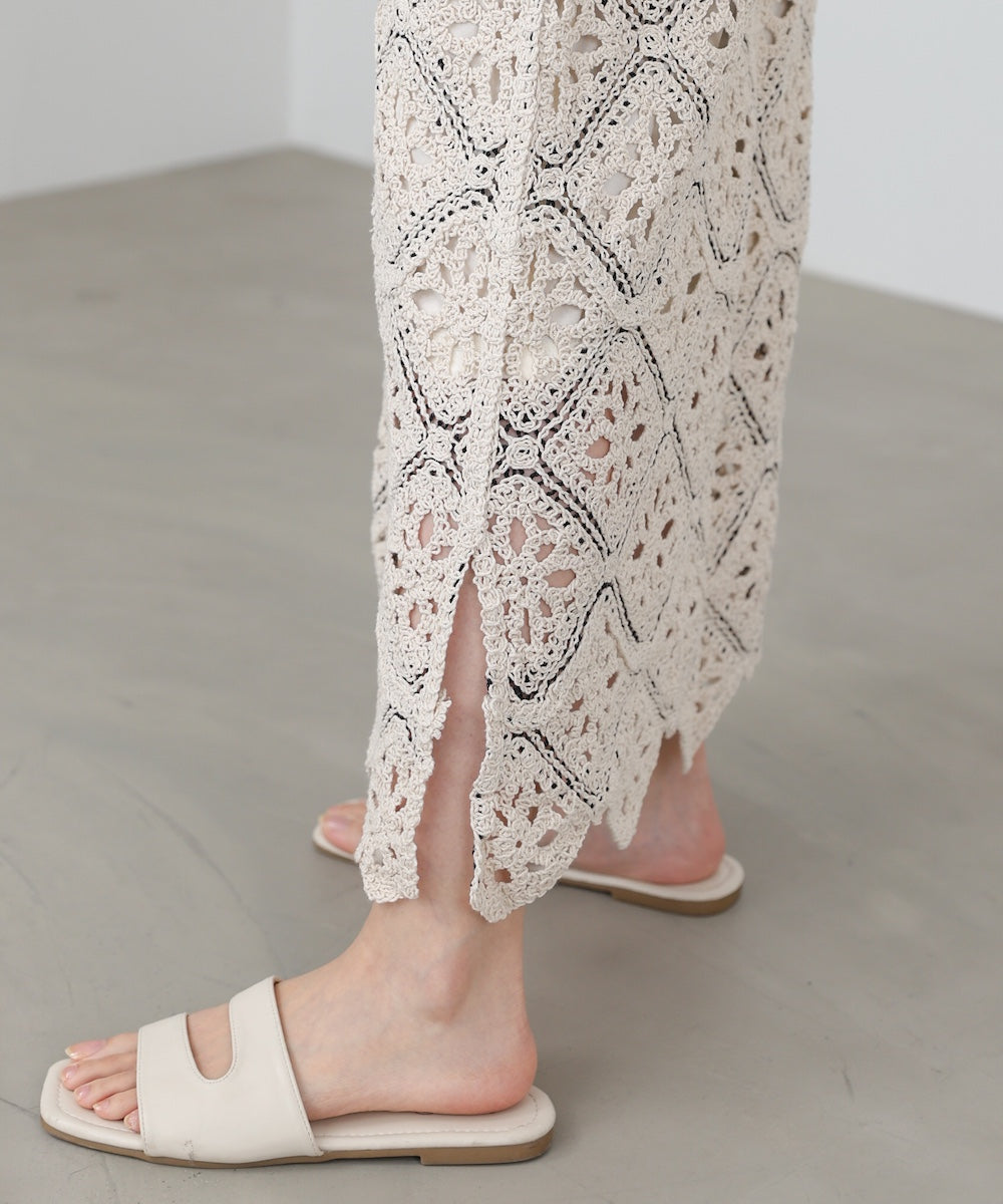 【選べるサイズ展開】ロムバスクロシェロングワンピース