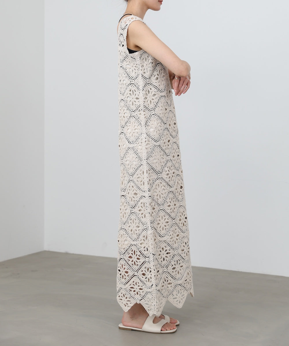 【選べるサイズ展開】ロムバスクロシェロングワンピース