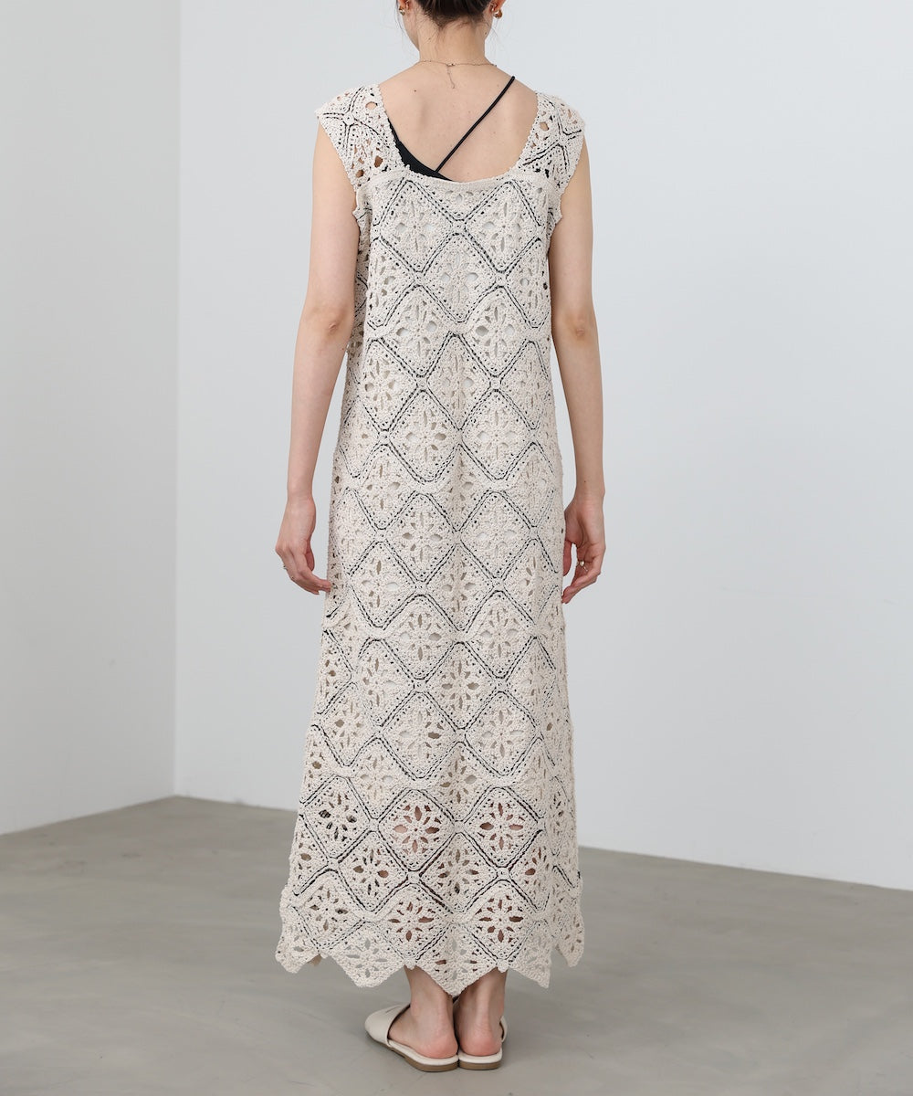 【選べるサイズ展開】ロムバスクロシェロングワンピース