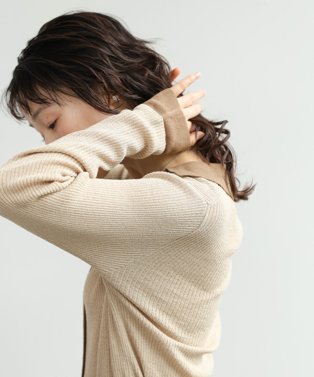 レイヤードライクニットカーディガン