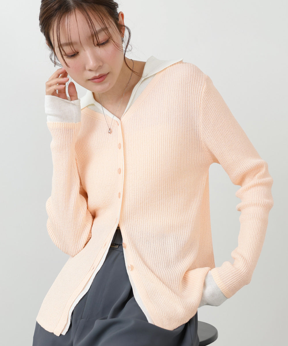 レイヤードライクニットカーディガン