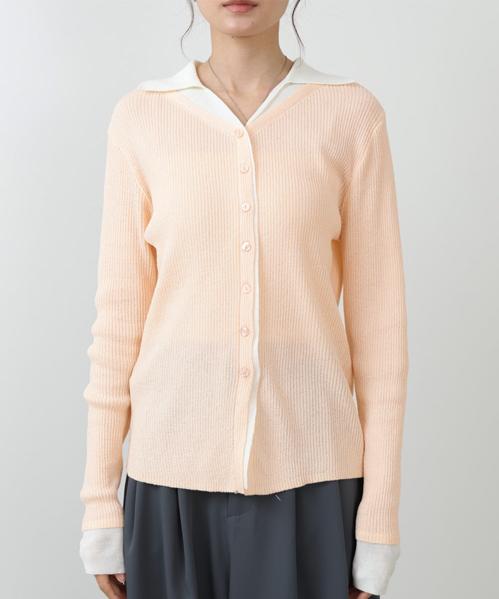 レイヤードライクニットカーディガン