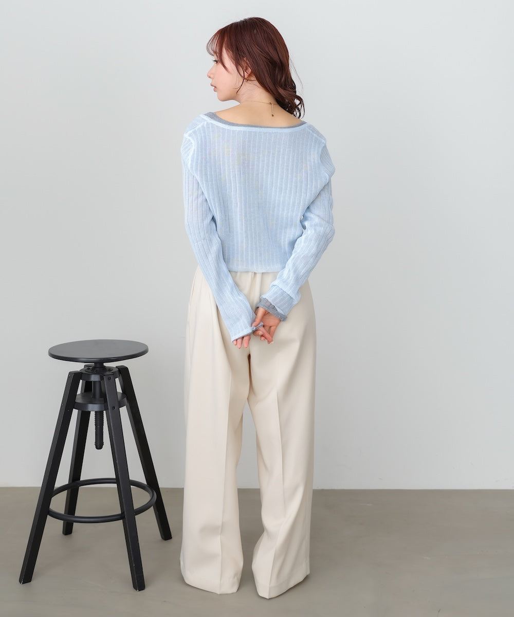 ラメニットショートカーデ