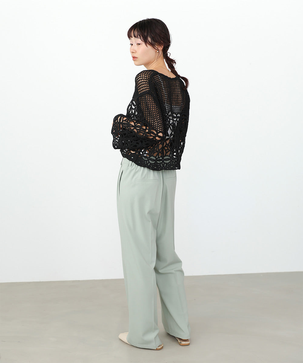 クロシェミックス編みカーディガン