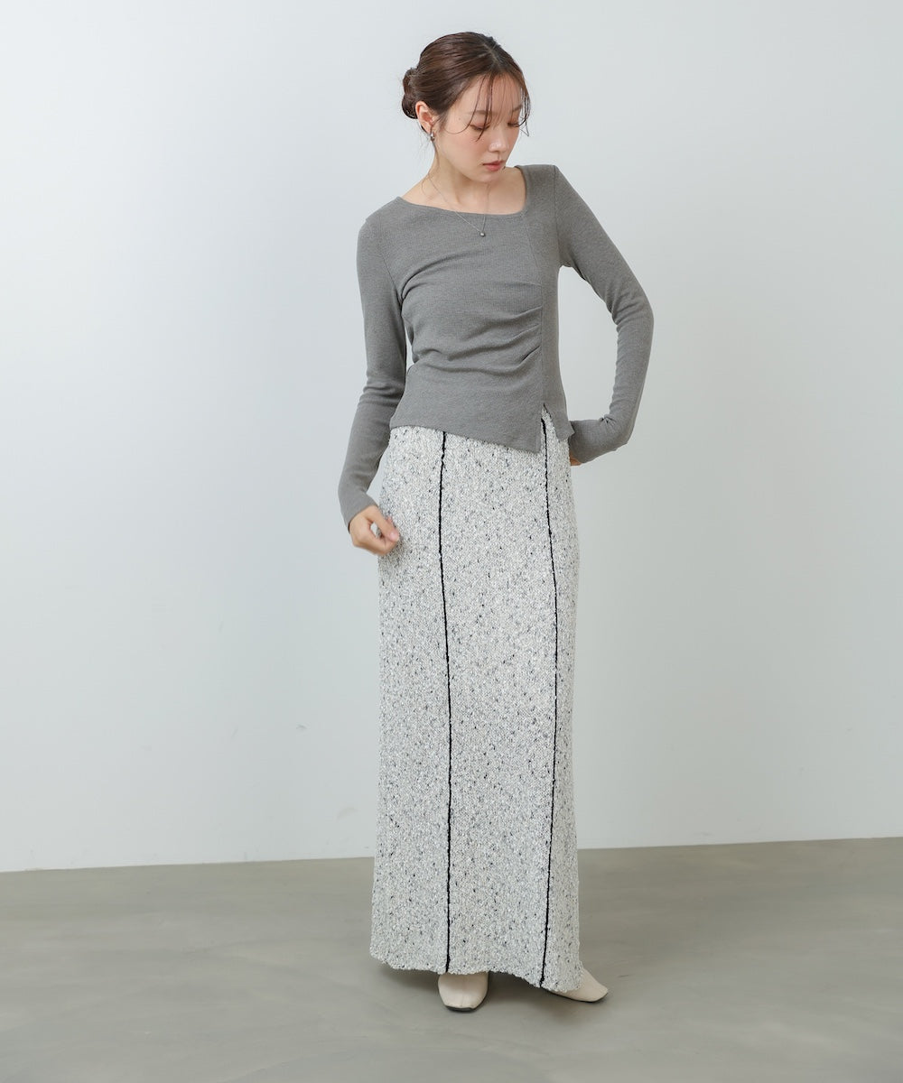 【セットアップ対応可能】【選べるサイズ展開】MIX編みラインニットスカート