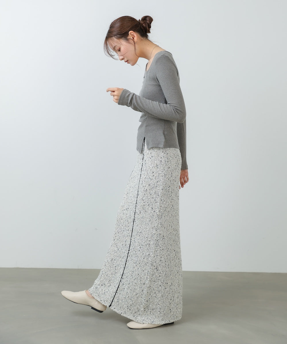 【セットアップ対応可能】【選べるサイズ展開】MIX編みラインニットスカート