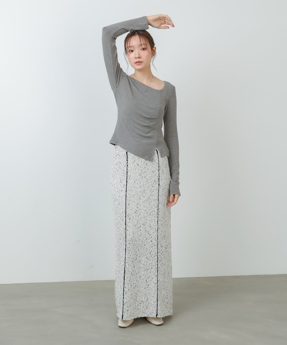 【セットアップ対応可能】【選べるサイズ展開】MIX編みラインニットスカート