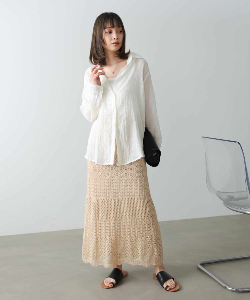 ミックスカギ編みスカート