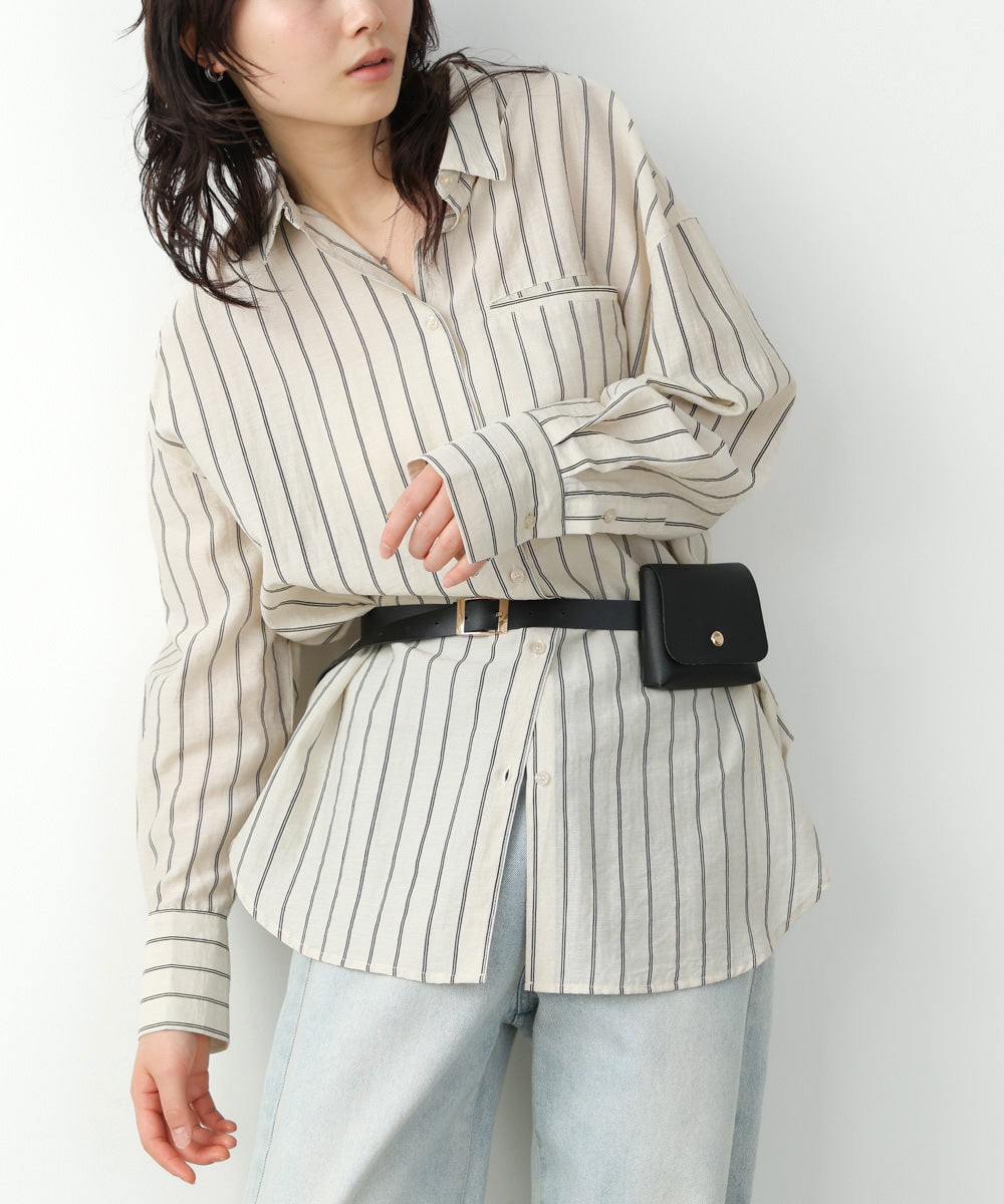 シアーストライプシャツ
