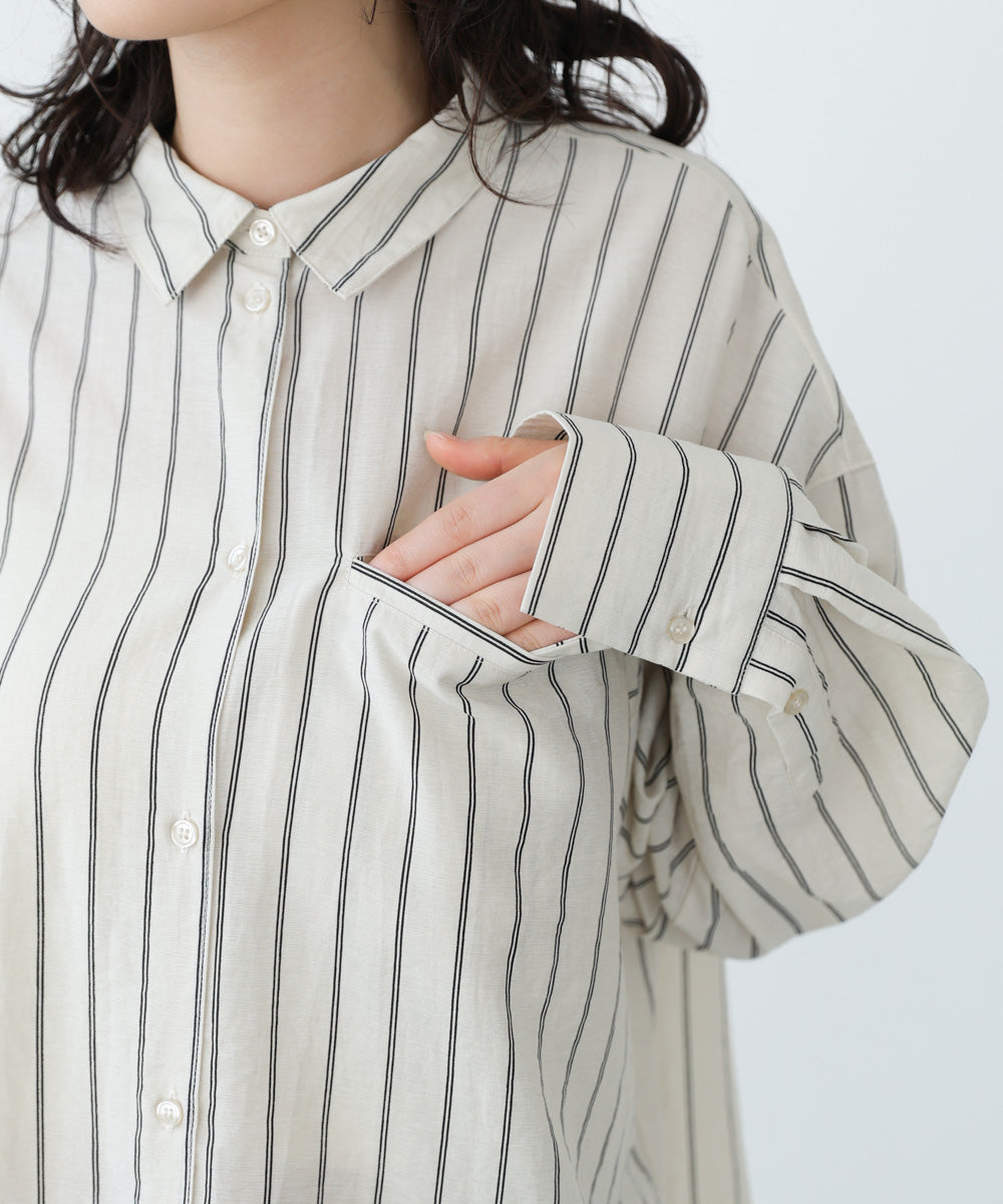 シアーストライプシャツ