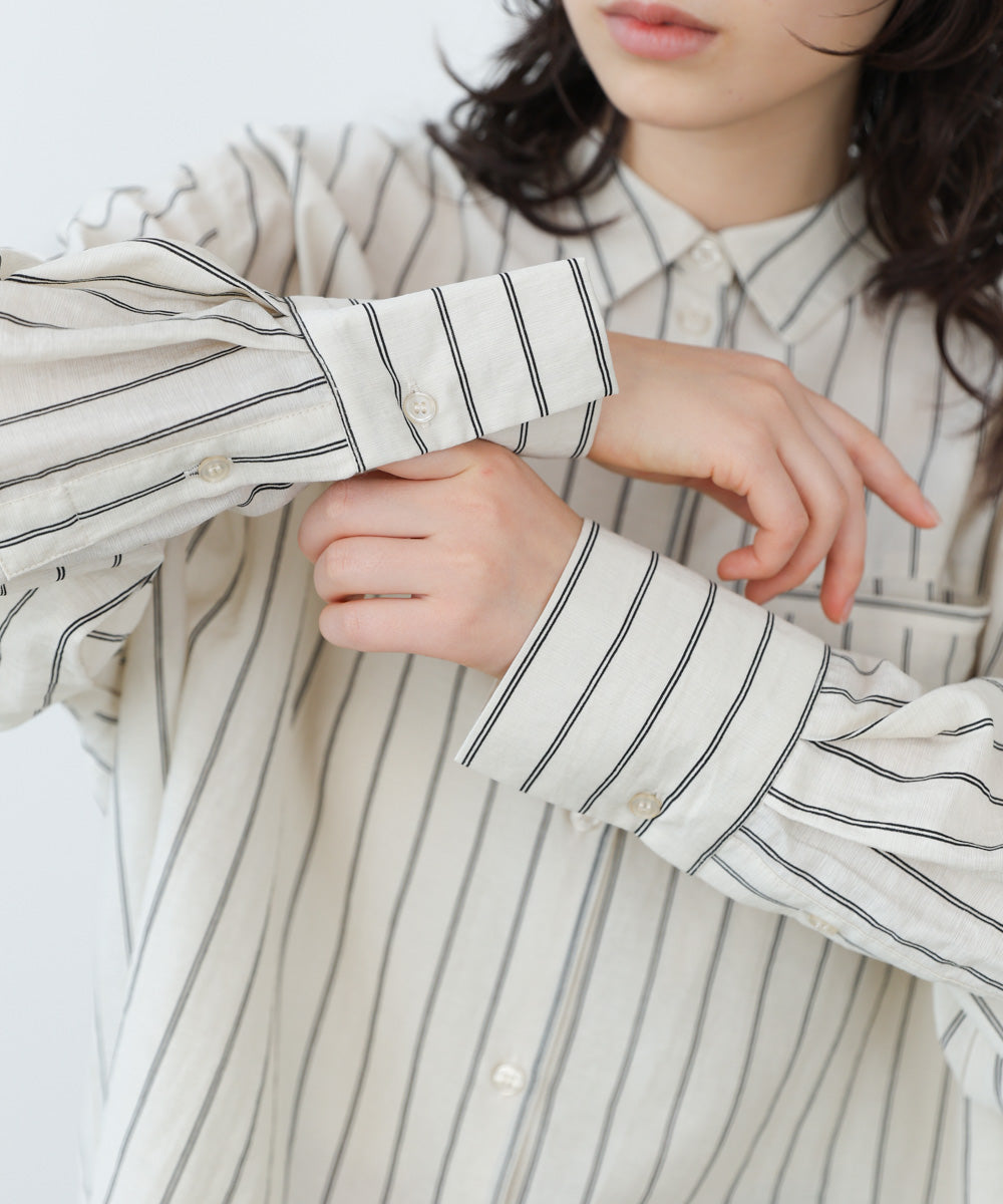 シアーストライプシャツ
