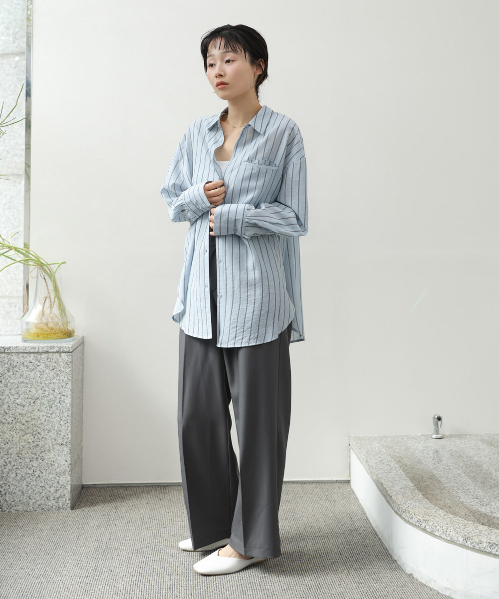 シアーストライプシャツ