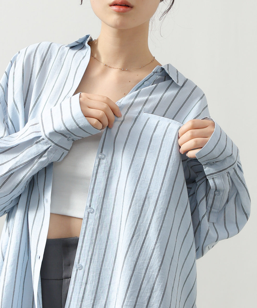シアーストライプシャツ
