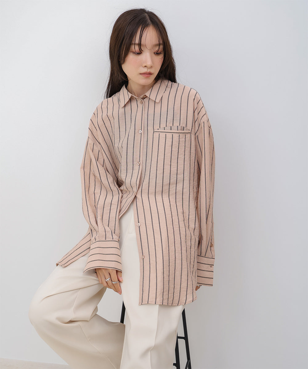 シアーストライプシャツ