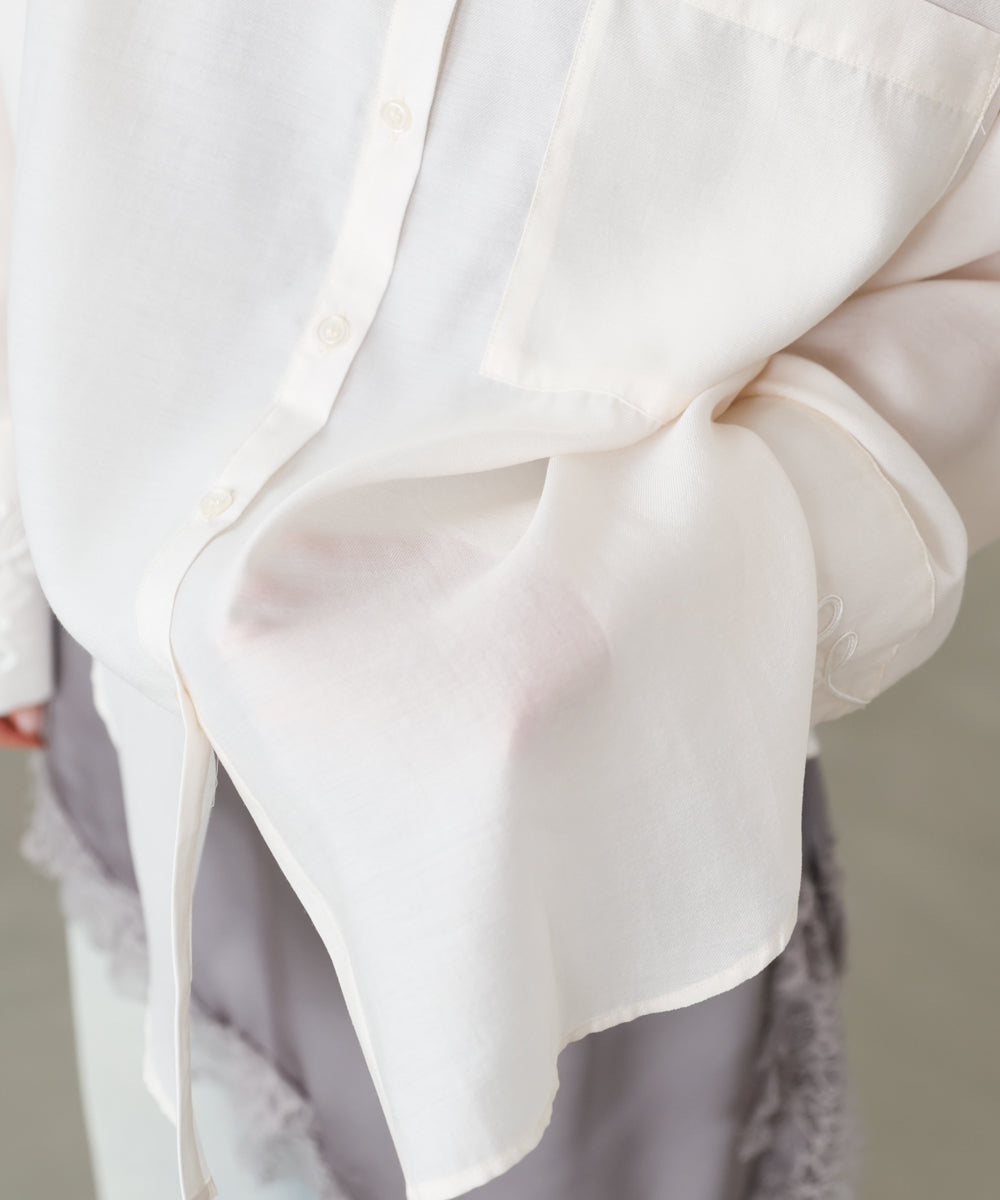 コード刺繡ワイドカフスオーバーシャツ