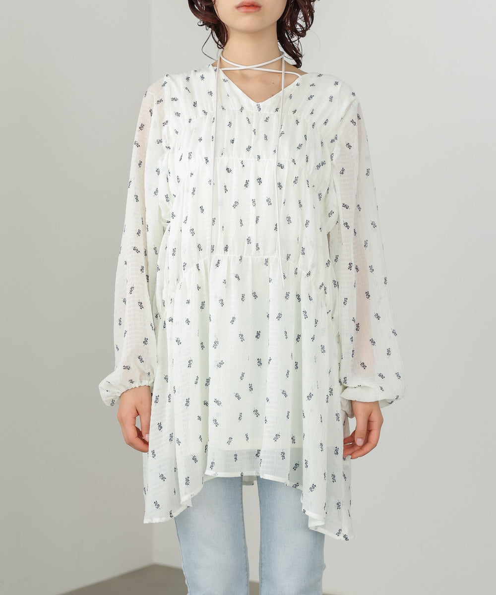 花柄プリントミニワンピース