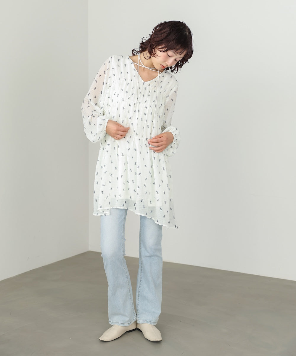 花柄プリントミニワンピース