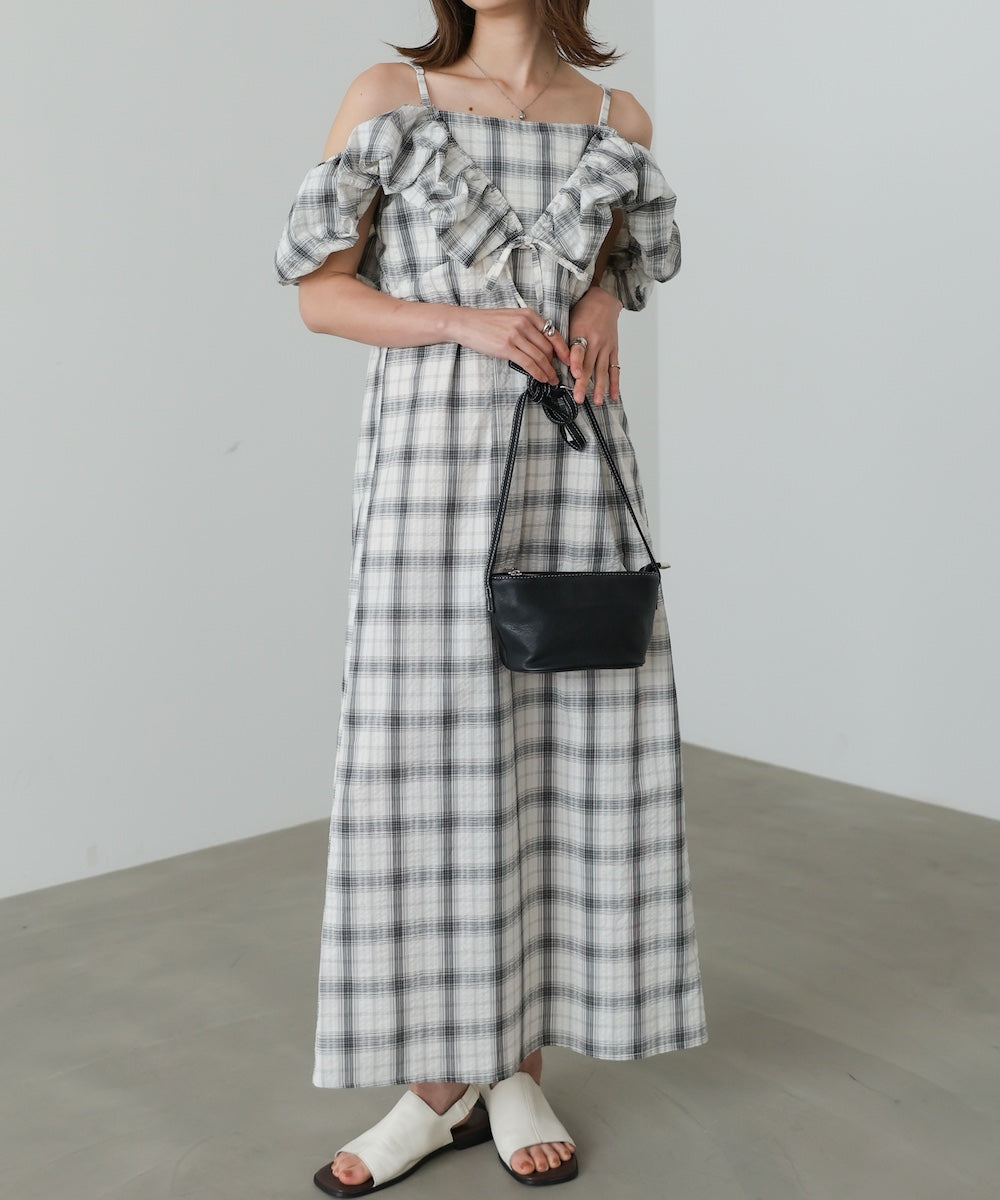 2WAYバルーンチェックワンピース