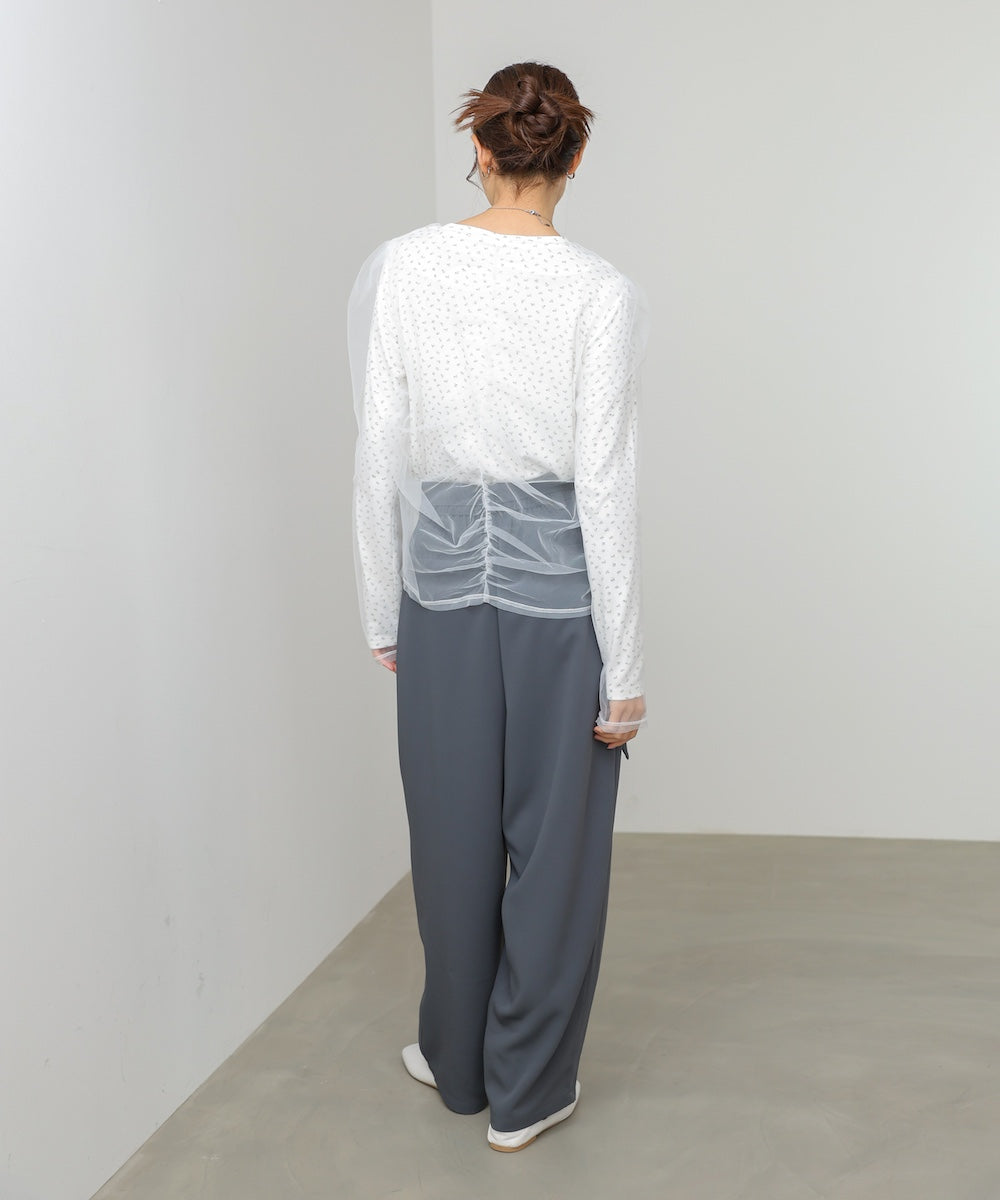 【選べるサイズ展開】ツータックルーズベルト付スラックスパンツ