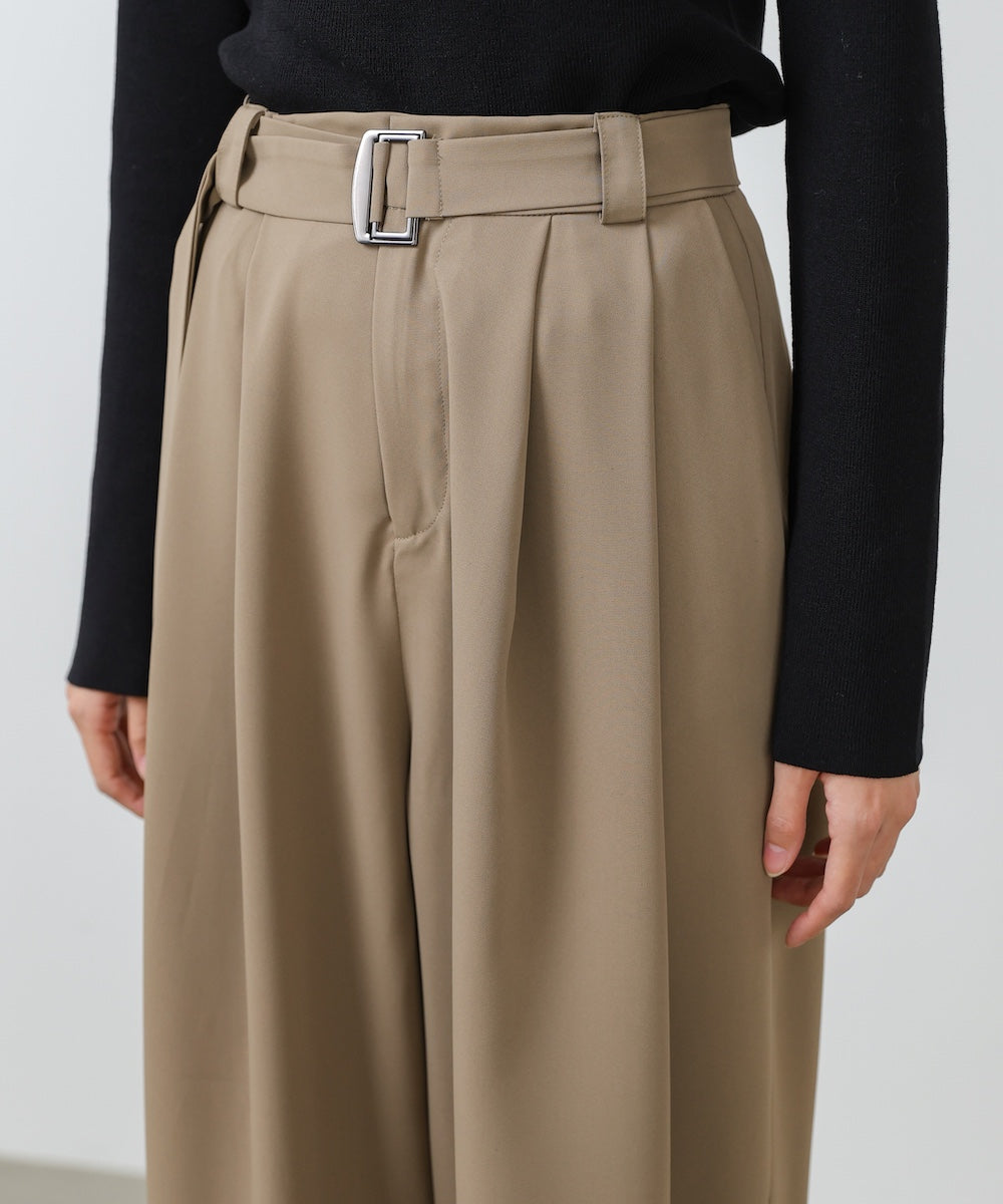 【選べるサイズ展開】ツータックルーズベルト付スラックスパンツ