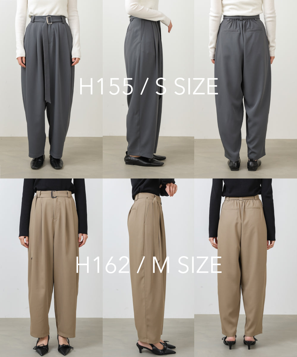 【選べるサイズ展開】ツータックルーズベルト付スラックスパンツ