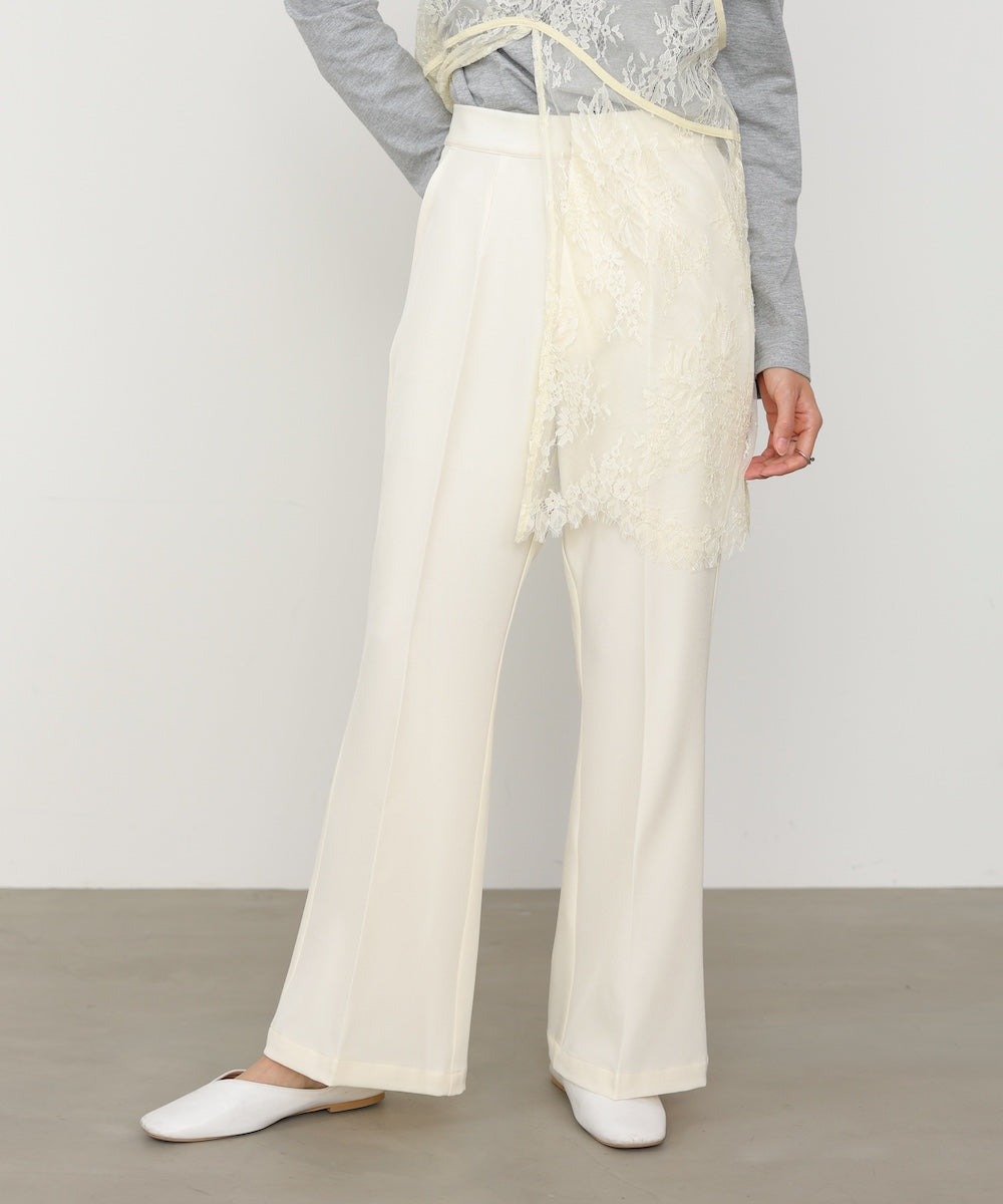 【選べるサイズ展開】ストレッチツイルセミフレアスラックスパンツ