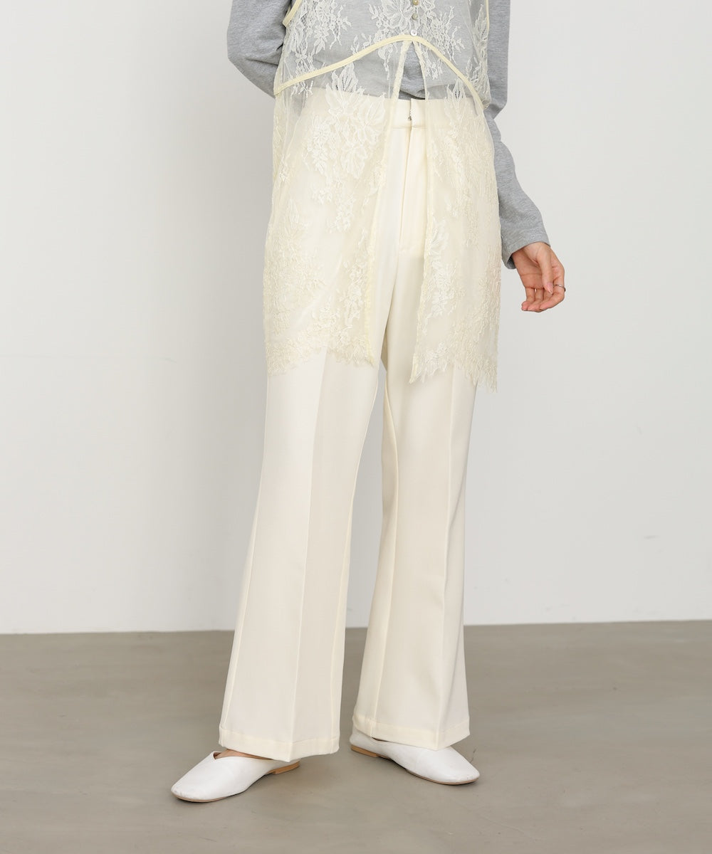 【選べるサイズ展開】ストレッチツイルセミフレアスラックスパンツ