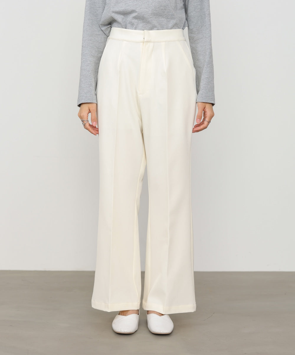 【選べるサイズ展開】ストレッチツイルセミフレアスラックスパンツ