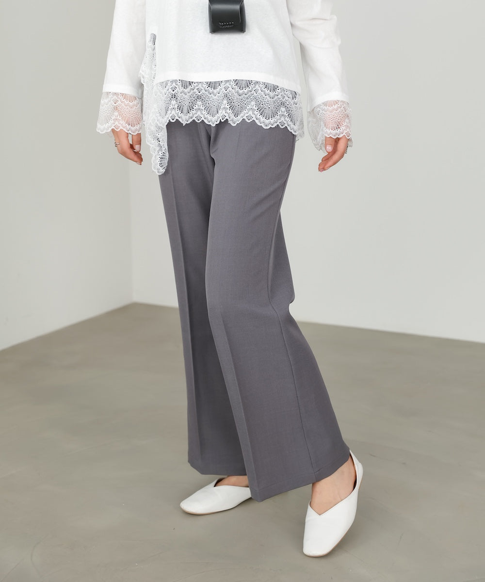 【選べるサイズ展開】ストレッチツイルセミフレアスラックスパンツ