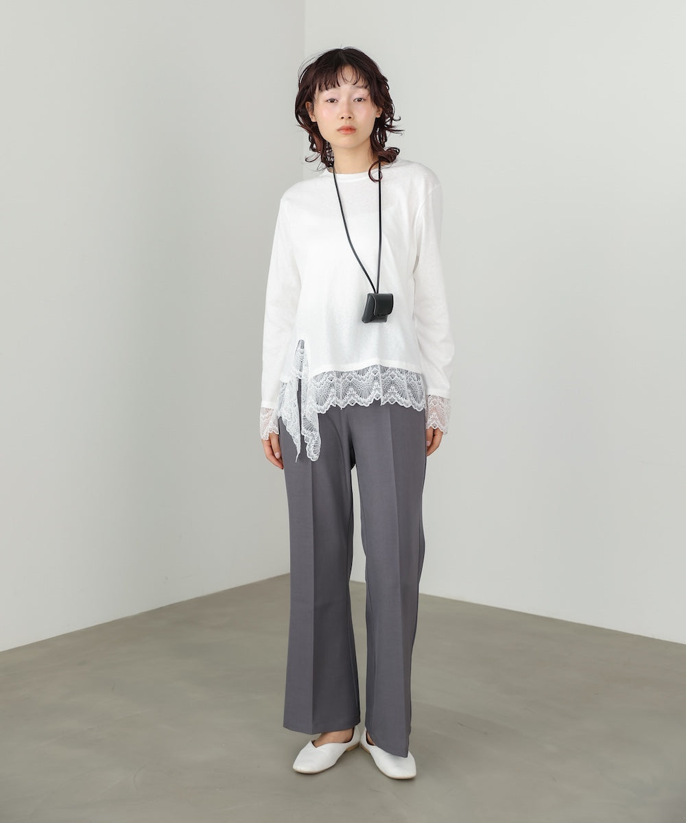 【選べるサイズ展開】ストレッチツイルセミフレアスラックスパンツ